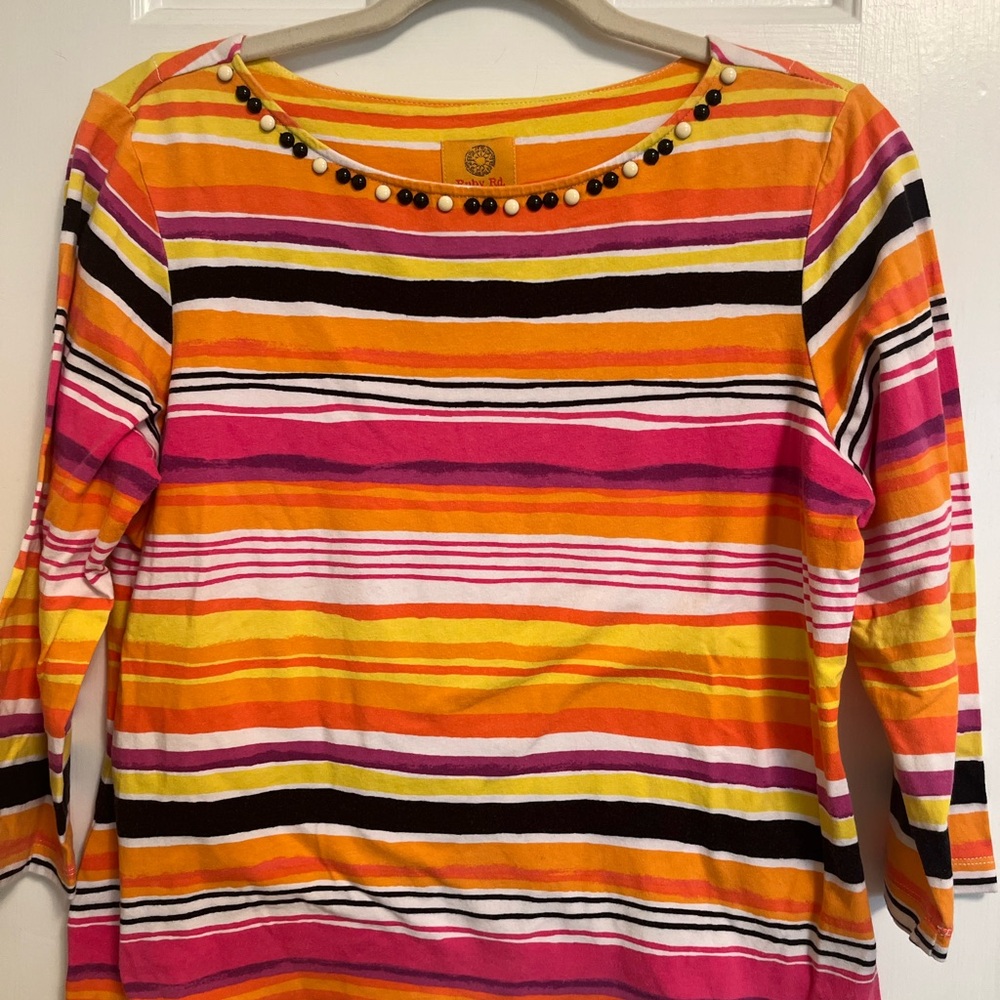 Striped Multicolor Women's Ruby Rd. Top Petite M